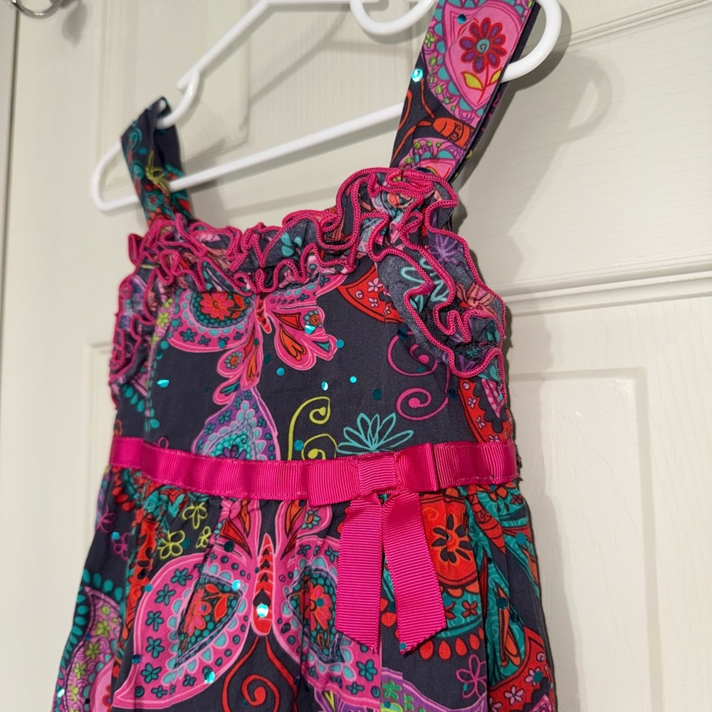 Vintage Y2K Jenny&Me Girls Size 5T Colorful Sparkley Paisley Kids Dress - Picture 3 of 7